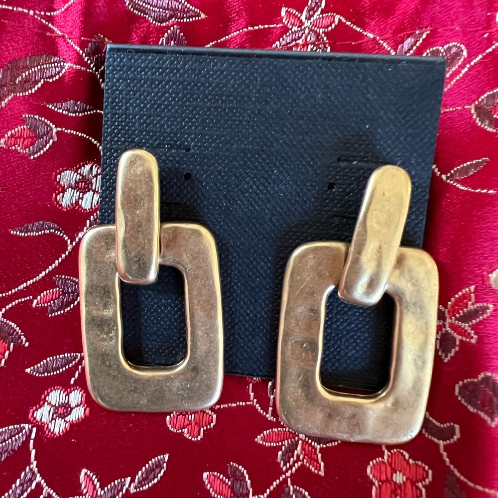 Pounded Gold Hoops